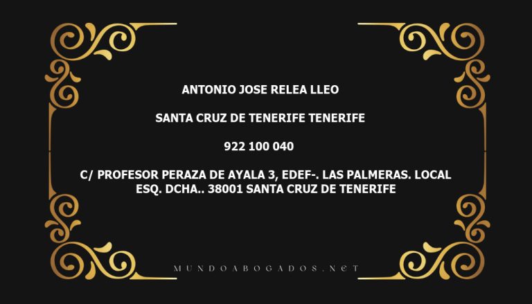 abogado Antonio Jose Relea Lleo en la localidad de Santa Cruz de Tenerife