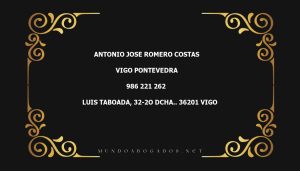 abogado Antonio Jose Romero Costas en la localidad de Vigo