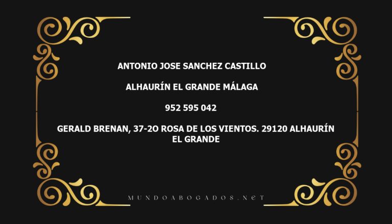 abogado Antonio Jose Sanchez Castillo en la localidad de Alhaurín el Grande