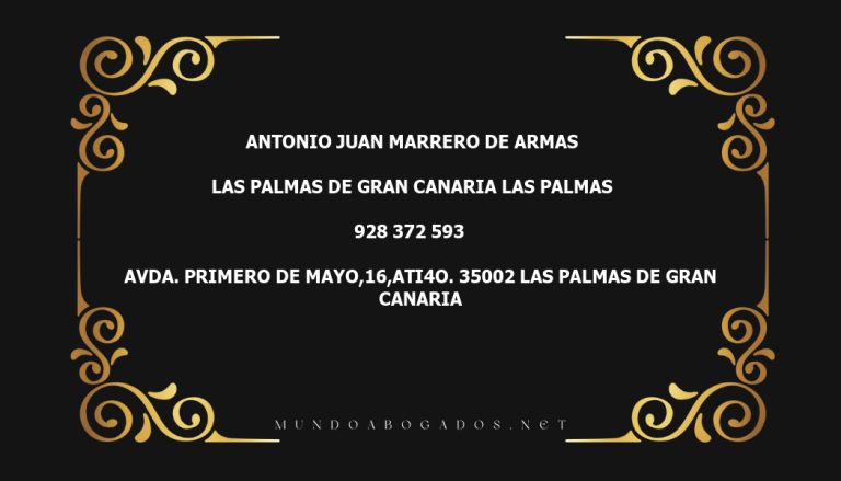 abogado Antonio Juan Marrero De Armas en la localidad de Las Palmas de Gran Canaria