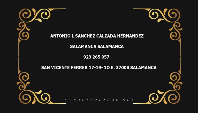 abogado Antonio L Sanchez Calzada Hernandez en la localidad de Salamanca