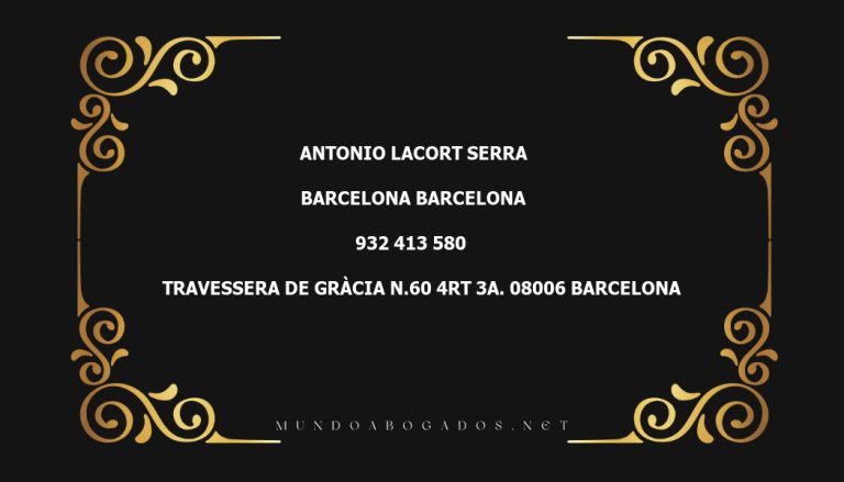 abogado Antonio Lacort Serra en la localidad de Barcelona