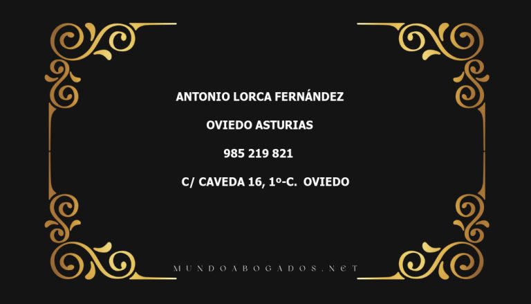 abogado Antonio Lorca Fernández en la localidad de Oviedo