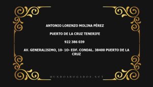 abogado Antonio Lorenzo Molina Pérez en la localidad de Puerto de la Cruz