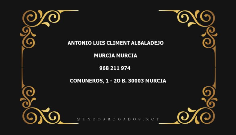 abogado Antonio Luis Climent Albaladejo en la localidad de Murcia