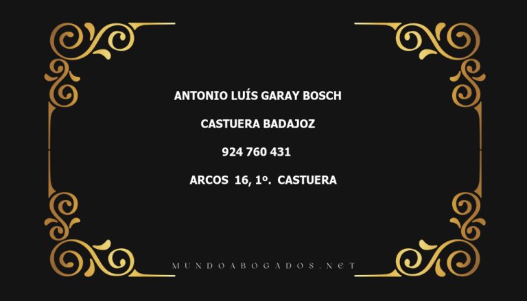 abogado Antonio Luís Garay Bosch en la localidad de Castuera