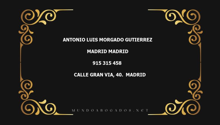 abogado Antonio Luis Morgado Gutierrez en la localidad de Madrid