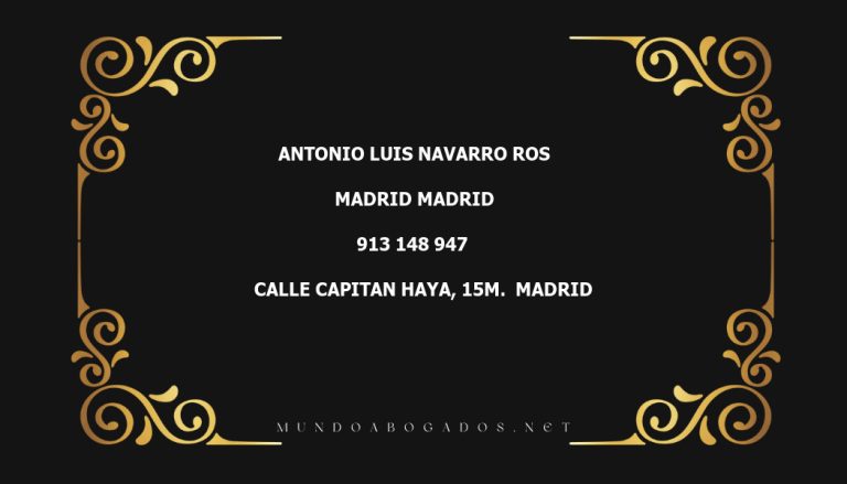 abogado Antonio Luis Navarro Ros en la localidad de Madrid