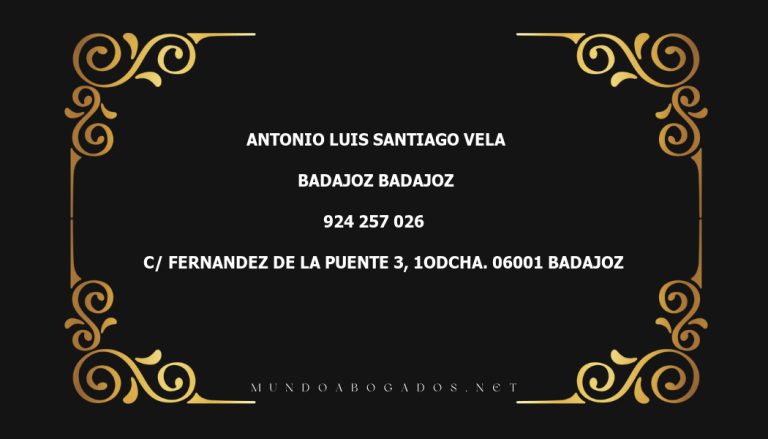 abogado Antonio Luis Santiago Vela en la localidad de Badajoz