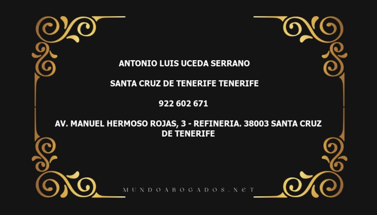 abogado Antonio Luis Uceda Serrano en la localidad de Santa Cruz de Tenerife