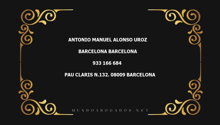 abogado Antonio Manuel Alonso Uroz en la localidad de Barcelona