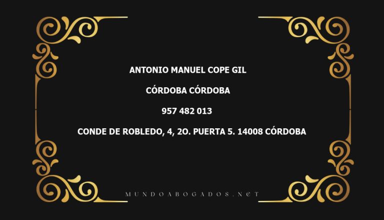 abogado Antonio Manuel Cope Gil en la localidad de Córdoba