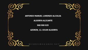 abogado Antonio Manuel Lorenzo Alcolea en la localidad de Algorfa