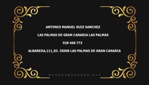 abogado Antonio Manuel Ruiz Sanchez en la localidad de Las Palmas de Gran Canaria