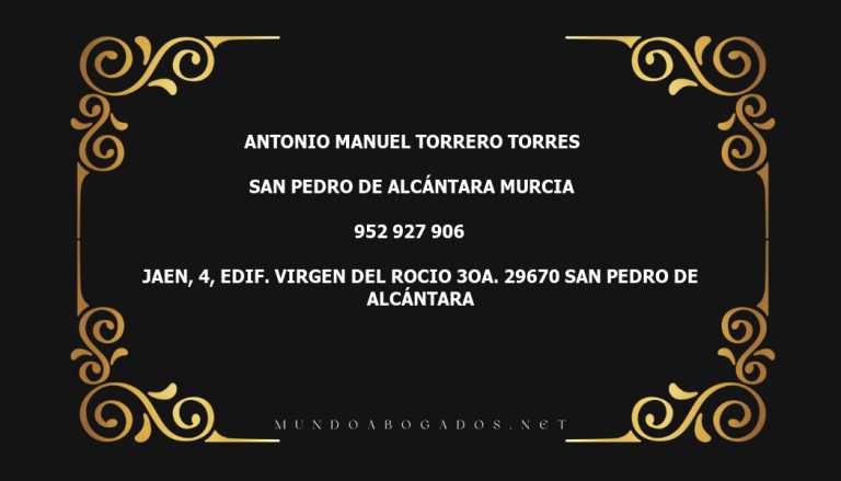 abogado Antonio Manuel Torrero Torres en la localidad de San Pedro de Alcántara