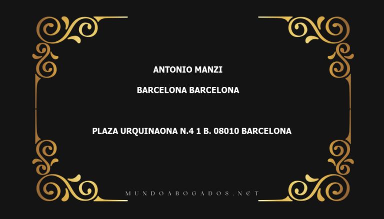 abogado Antonio Manzi en la localidad de Barcelona