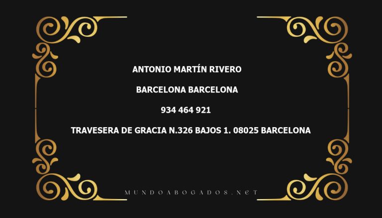 abogado Antonio Martín Rivero en la localidad de Barcelona