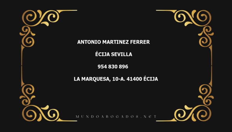 abogado Antonio Martinez Ferrer en la localidad de Écija