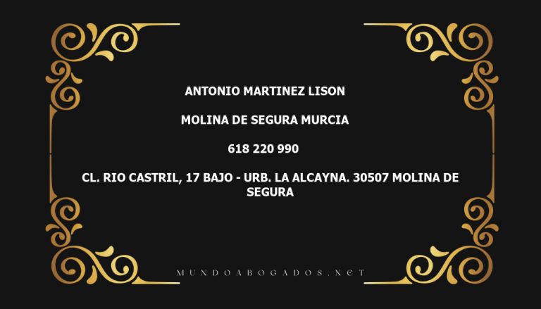 abogado Antonio Martinez Lison en la localidad de Molina de Segura