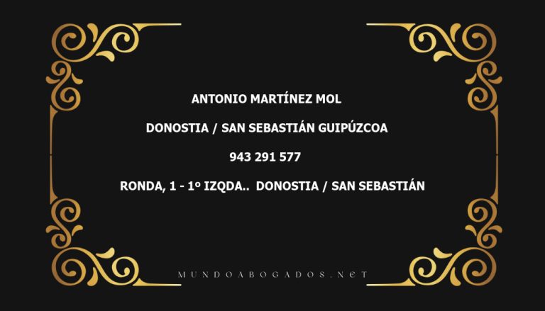 abogado Antonio Martínez Mol en la localidad de Donostia / San Sebastián