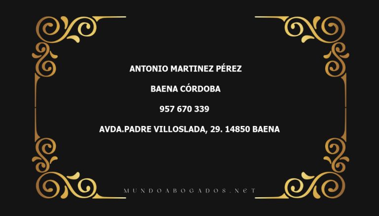 abogado Antonio Martinez Pérez en la localidad de Baena