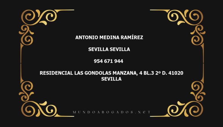 abogado Antonio Medina Ramírez en la localidad de Sevilla