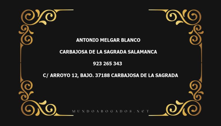 abogado Antonio Melgar Blanco en la localidad de Carbajosa de la Sagrada