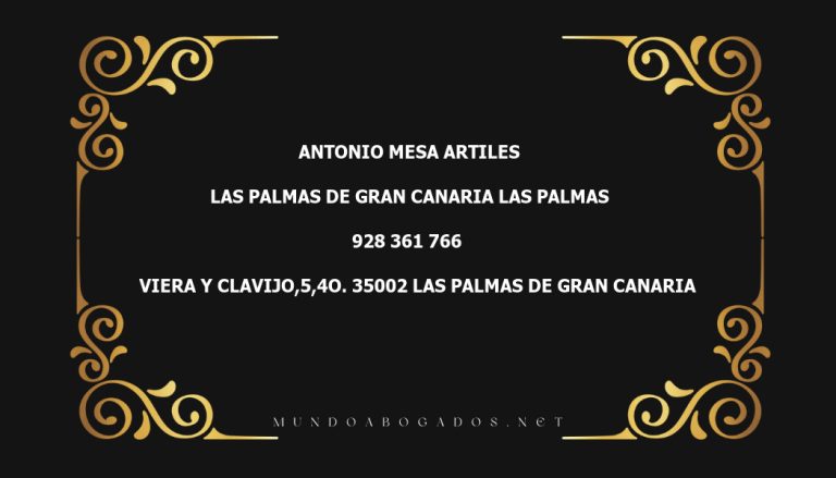 abogado Antonio Mesa Artiles en la localidad de Las Palmas de Gran Canaria