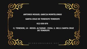 abogado Antonio Miguel Garcia Montelongo en la localidad de Santa Cruz de Tenerife