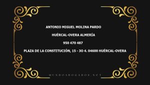 abogado Antonio Miguel Molina Pardo en la localidad de Huércal-Overa