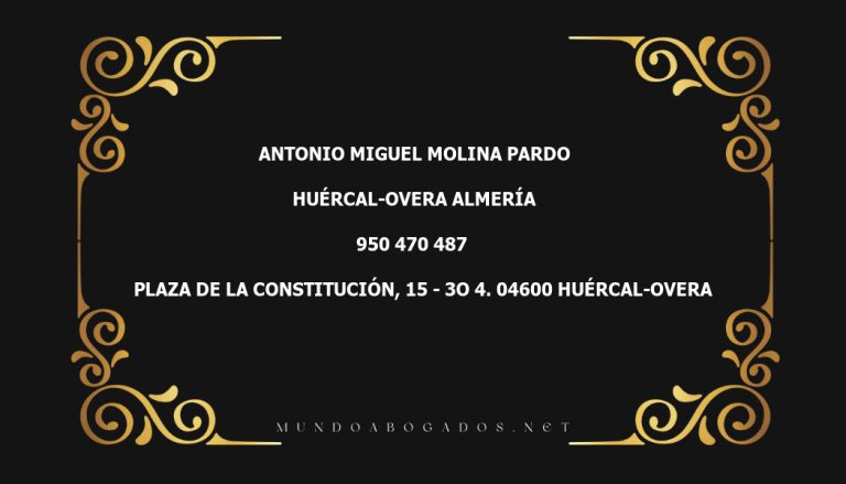 abogado Antonio Miguel Molina Pardo en la localidad de Huércal-Overa