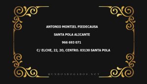 abogado Antonio Montiel Piedecausa en la localidad de Santa Pola