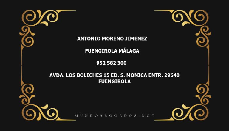 abogado Antonio Moreno Jimenez en la localidad de Fuengirola