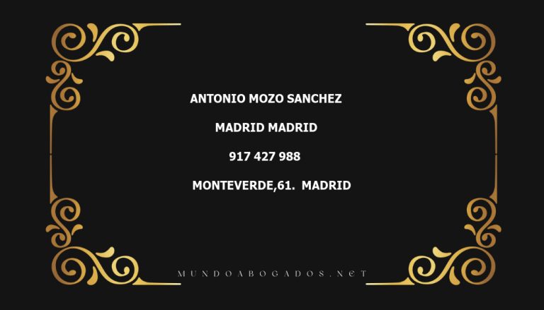 abogado Antonio Mozo Sanchez en la localidad de Madrid