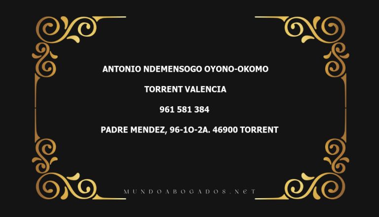 abogado Antonio Ndemensogo Oyono-Okomo en la localidad de Torrent