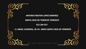 abogado Antonio Nestor Lopez Ramirez en la localidad de Santa Cruz de Tenerife