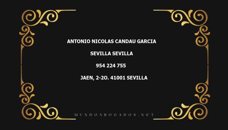 abogado Antonio Nicolas Candau Garcia en la localidad de Sevilla