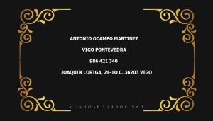 abogado Antonio Ocampo Martinez en la localidad de Vigo