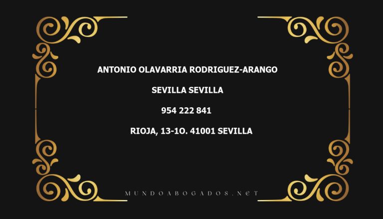 abogado Antonio Olavarria Rodriguez-Arango en la localidad de Sevilla