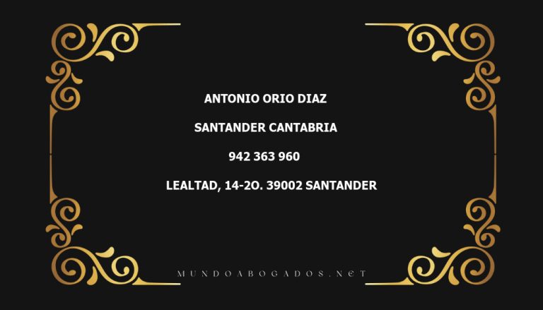 abogado Antonio Orio Diaz en la localidad de Santander