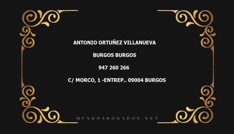 abogado Antonio Ortuñez Villanueva en la localidad de Burgos