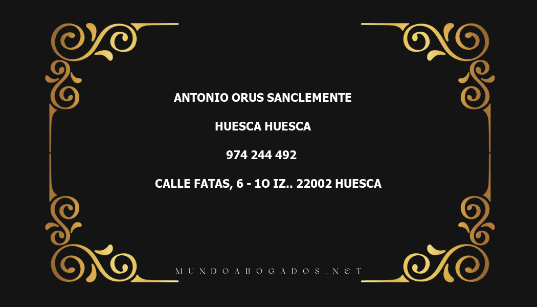 abogado Antonio Orus Sanclemente en la localidad de Huesca