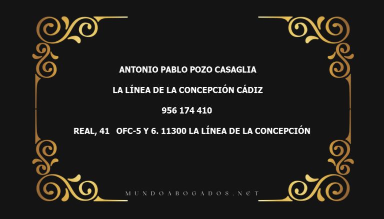 abogado Antonio Pablo Pozo Casaglia en la localidad de La Línea de la Concepción