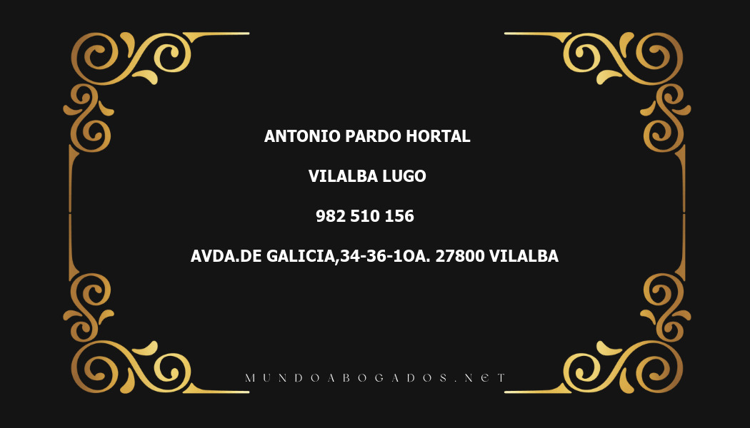 abogado Antonio Pardo Hortal en la localidad de Vilalba