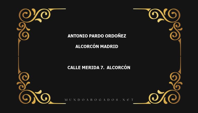 abogado Antonio Pardo Ordoñez en la localidad de Alcorcón