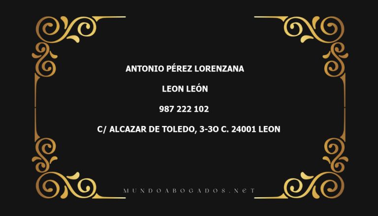 abogado Antonio Pérez Lorenzana en la localidad de Leon