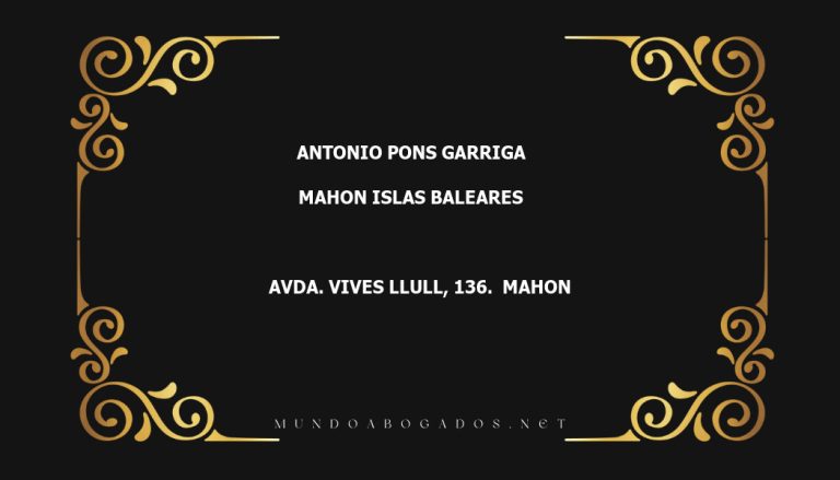 abogado Antonio Pons Garriga en la localidad de Mahon