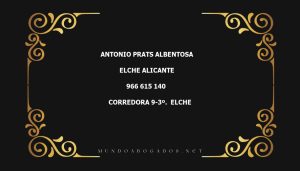 abogado Antonio Prats Albentosa en la localidad de Elche