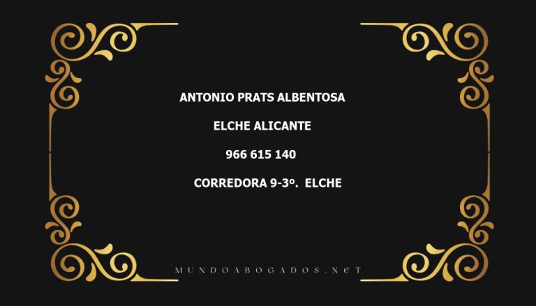 abogado Antonio Prats Albentosa en la localidad de Elche