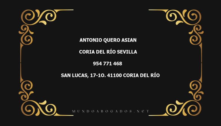 abogado Antonio Quero Asian en la localidad de Coria del Río